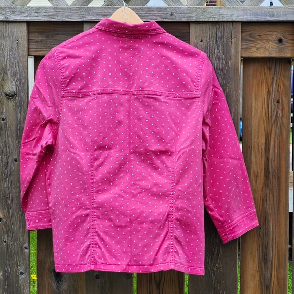 PRETTY SUSAN BRISTOL Button Down Shirt Women's Large POLKA DOT Pink - Picture 5 of 6